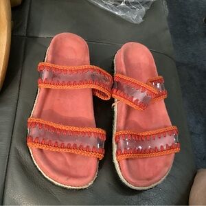 Castaner Zimba Sandals - Red Orange double strap sandals Women’s Size 7.5